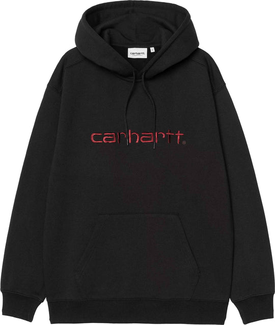  Carhartt Wip Felpa Women Hooded Carhartt Sweatshirt Black Scarlet Donna Blacksdcarlet