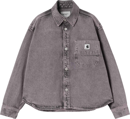  Carhartt Wip Camicia Women Georgia Shirt Jacket Black Hortensia Garment Dyed Donna Blackhortensiagarmentdyed