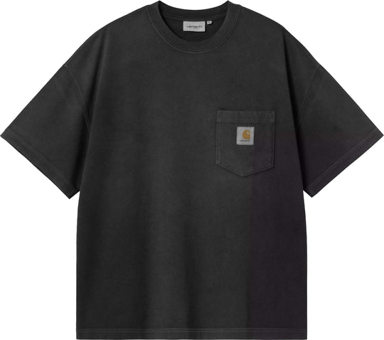  Carhartt Wip T-shirt Ss Hudson Pocket T-shirt Black Stone Washed Uomo Blackchalkwash