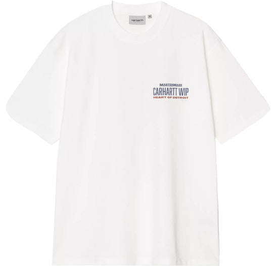  Carhartt Wip T-shirt Ss Arcan T-shirt White Heavy Stone Wash Uomo Whiteheavystonewas