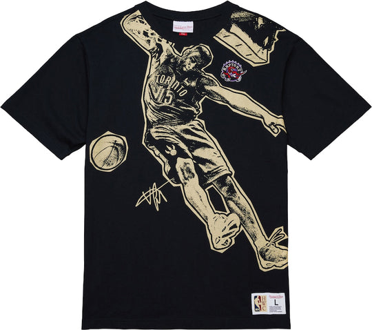  Mitchell & Ness T-shirt Blockbuster Ss Player Tee Vintage Logo Toronto Raptors Black Mitchell E Ness Uomo