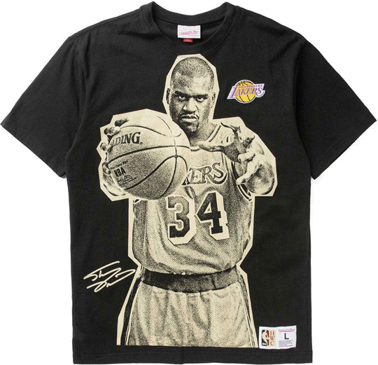  Mitchell & Ness T-shirt Blockbuster Ss Player Tee Vintage Logo Los Angeles Lakers Black Mitchell E Ness Uomo