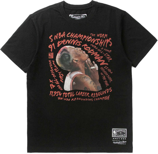  Mitchell & Ness T-shirt Nba Player Abstract Tee Bulls Dennis Rodman Chicago Bulls Black Mitchell E Ness Uomo