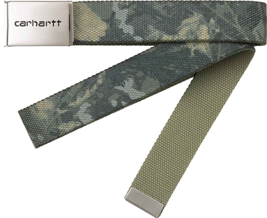  Carhartt Wip Cinta Clip Belt Chrome Camo Combi Green Uomo Camocombigreen