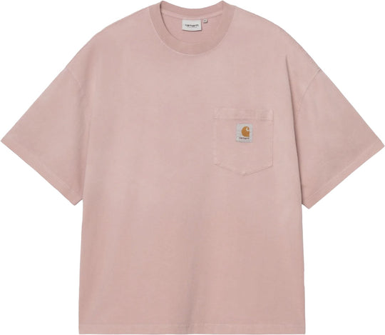  Carhartt Wip T-shirt Ss Hudson Pocket T-shirt Daphne Chalk Wash Uomo Daphnechalkwash