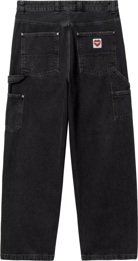  Carhartt Wip Pantalone Nash Double Knee Pant Black Stone Washed Uomo Blackstonewashed