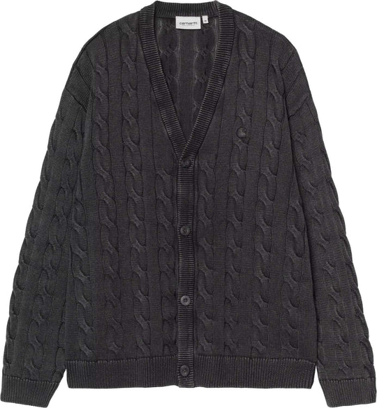  Carhartt Wip Cardigan Carter Cardigan Black Garment Dyed Uomo Blackgarmentdyed