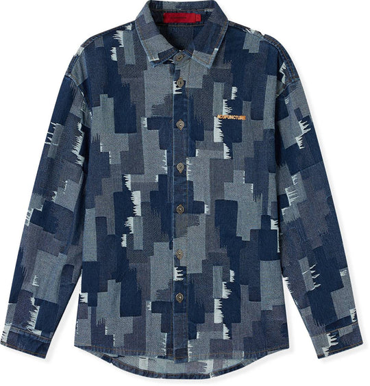  Acupucture Camicia Patchwork Shirt Blue Acupuncture Uomo