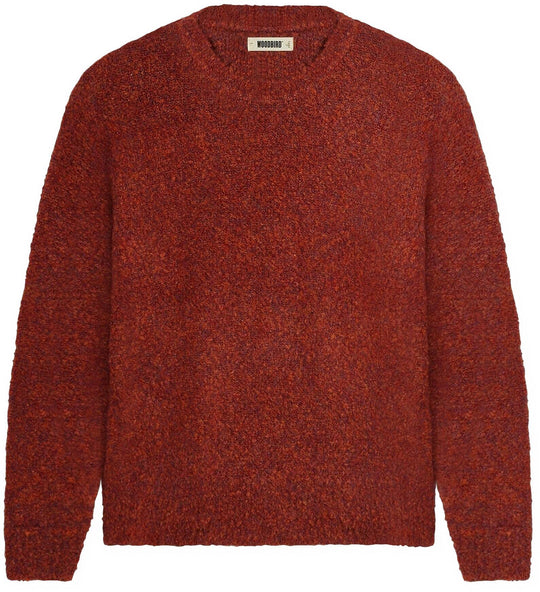  Woodbird Maglione Kurt Loop Crew Dark Red Uomo Darkred