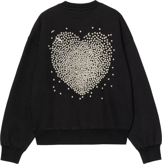  Carhartt Wip Felpa Women Hearts Of Hartts Sweat Black Donna