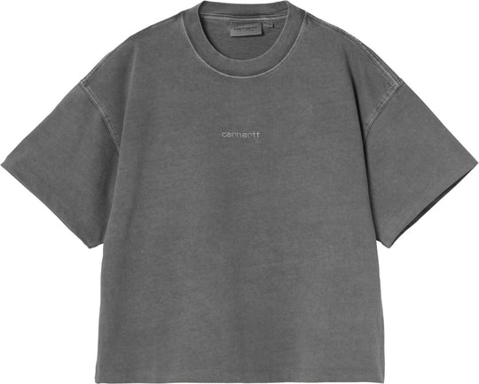  Carhartt Wip T-shirt Women Ss Benton T-shirt Graphite Garment Dyed Donna Graphitegarmentdyed