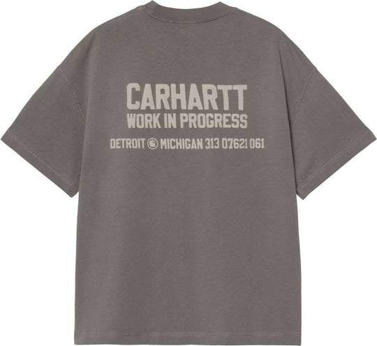  Carhartt Wip T-shirt Ss Distance T-shirt Graphite Garment Dyed Uomo Graphitegarmentdyed