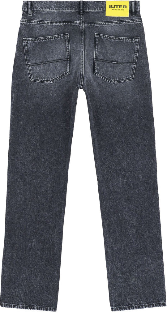  Iuter Jeans Regular Denim Pants Black Uomo