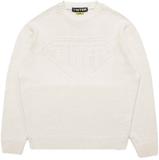  Iuter Maglione Links Logo Knit Sweater Jumper Cream Uomo