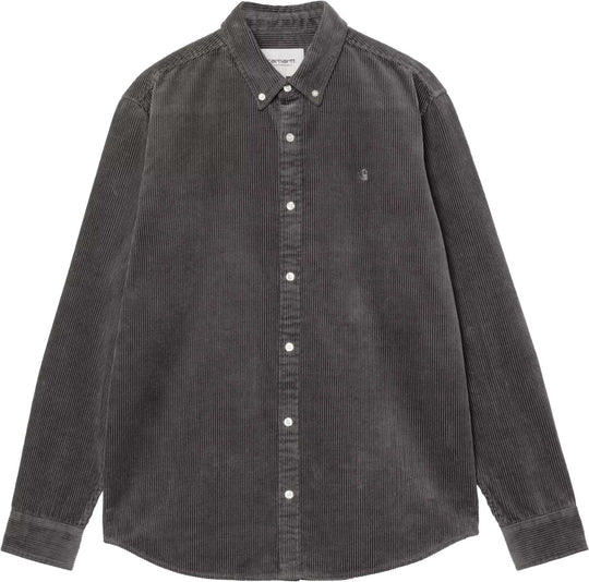 Carhartt Wip Camicia Ls Madison Cord Shirt Graphite Graphite Uomo
