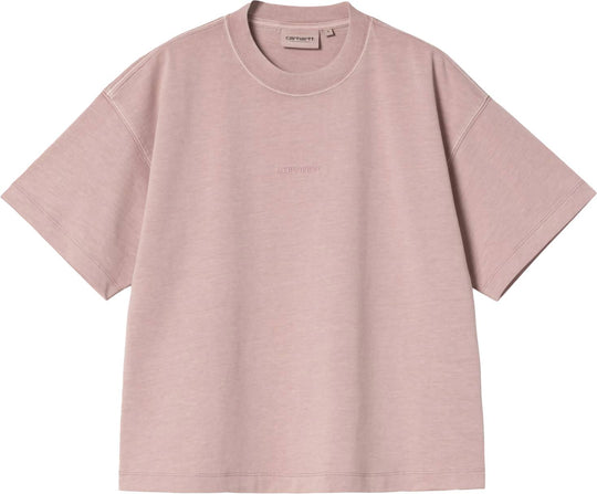  Carhartt Wip T-shirt Women Ss Benton T-shirt Glassy Pink Garment Dyed Donna Glassypinkgarmentdyed