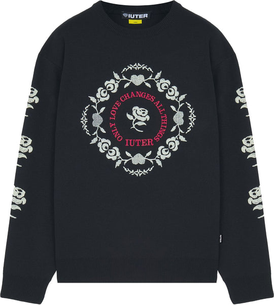  Iuter Maglione Floral Jumper Black Uomo