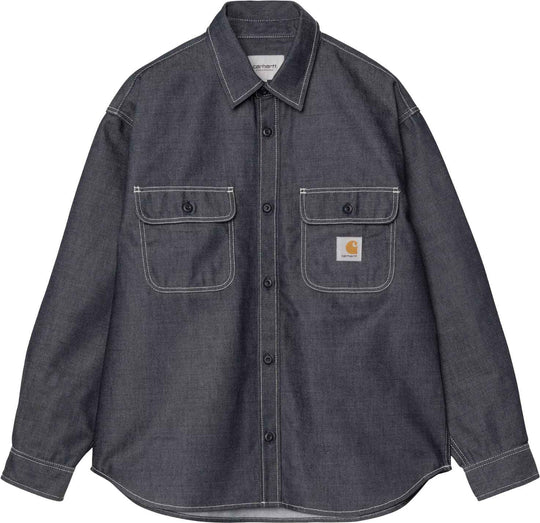  Carhartt Wip Camicia Tigan Shirt Jacket Blue Rigid Uomo Bluerigid
