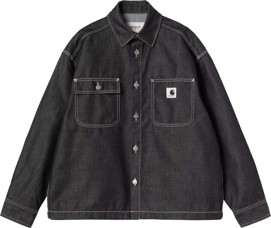  Carhartt Wip Camicia Women Louis Shirt Jacket Black Rigid Donna Blackrigid
