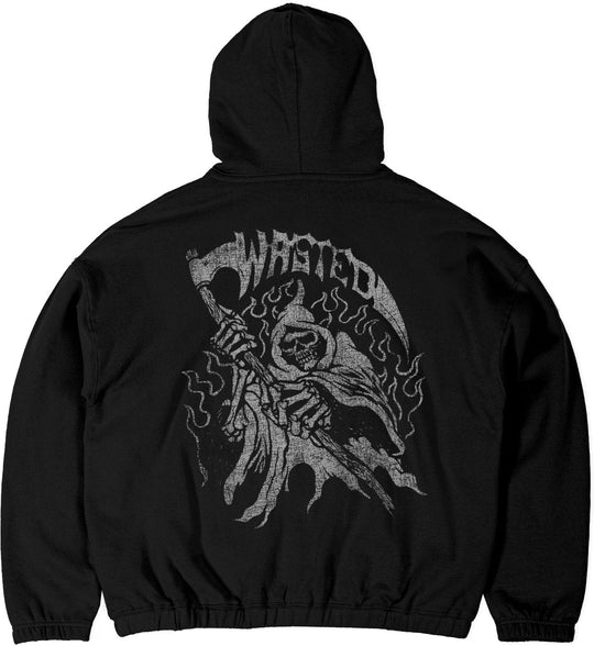  Wasted Paris Felpa Harvest Boxy Hood Black Uomo