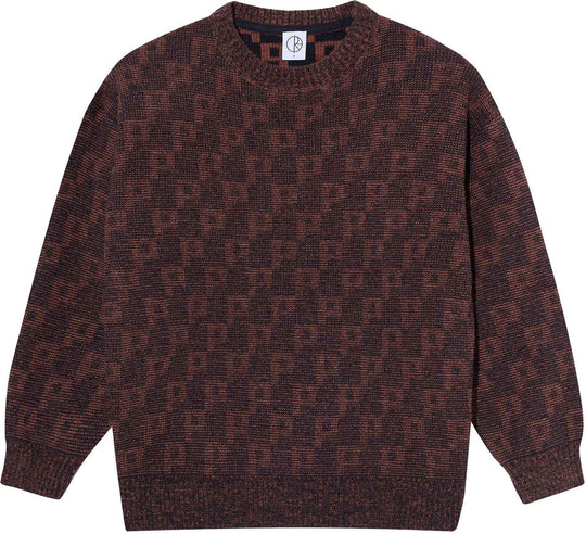  Polar Skate Co. Maglione George Sweater P Pattern Navy Orange Uomo Navyorange