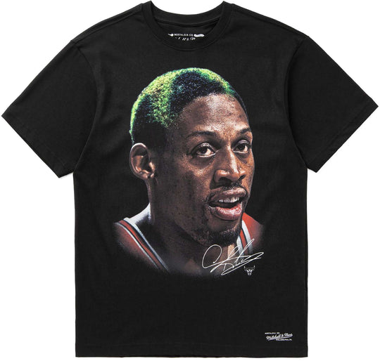  Mitchell & Ness T-shirt Nba Real Big Face Tee Bulls Dennis Rodman Black Mitchell E Ness Uomo Cbublck