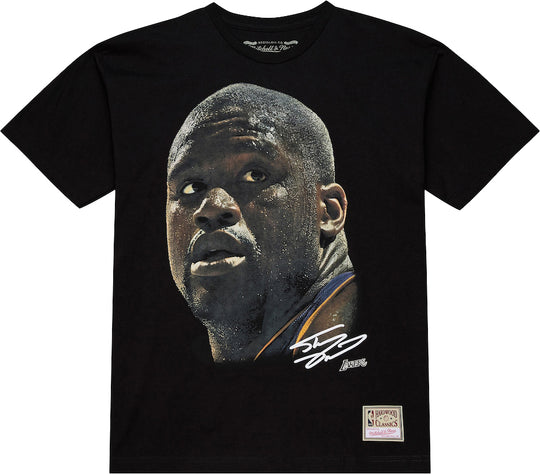  Mitchell & Ness T-shirt Nba Real Big Face Tee Lakers Shaquille O Neal Black Mitchell E Ness Uomo