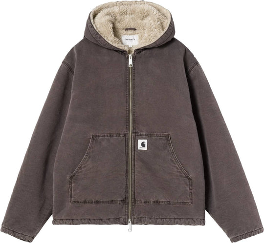  Carhartt Wip Giacca Women Hooded Mitch Jacket Palisander Dusky Canvas Donna Palisanderduskycanvas