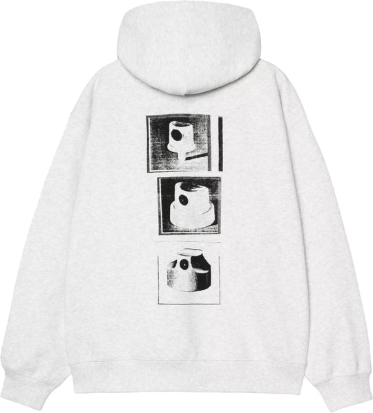  Carhartt Wip Felpa Hooded Caps Sweat Ash Heather Uomo Ashheather