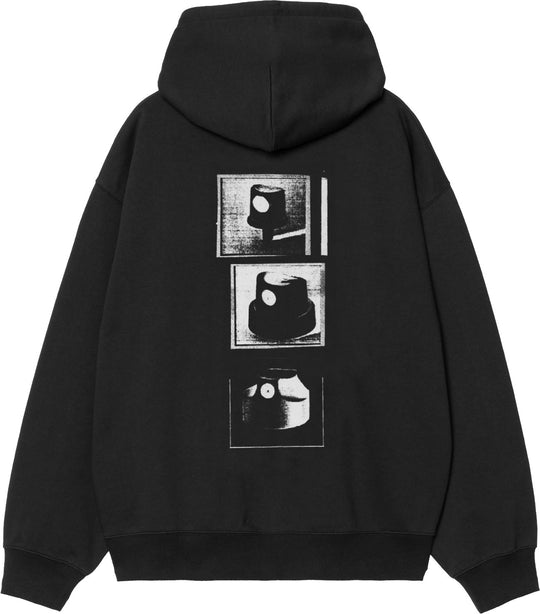  Carhartt Wip Felpa Hooded Caps Sweat Black Uomo