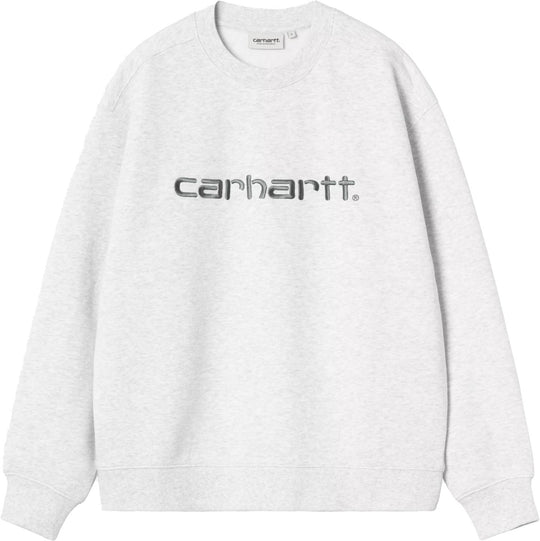  Carhartt Wip Felpa Women Carhartt Sweat Ash Heather Velvet Green Donna Ashheathervelvetgreen