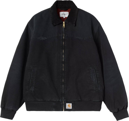  Carhartt Wip Giacca Og Santa Fe Jacket Black Black Grind Wash Uomo Blackgrindwash
