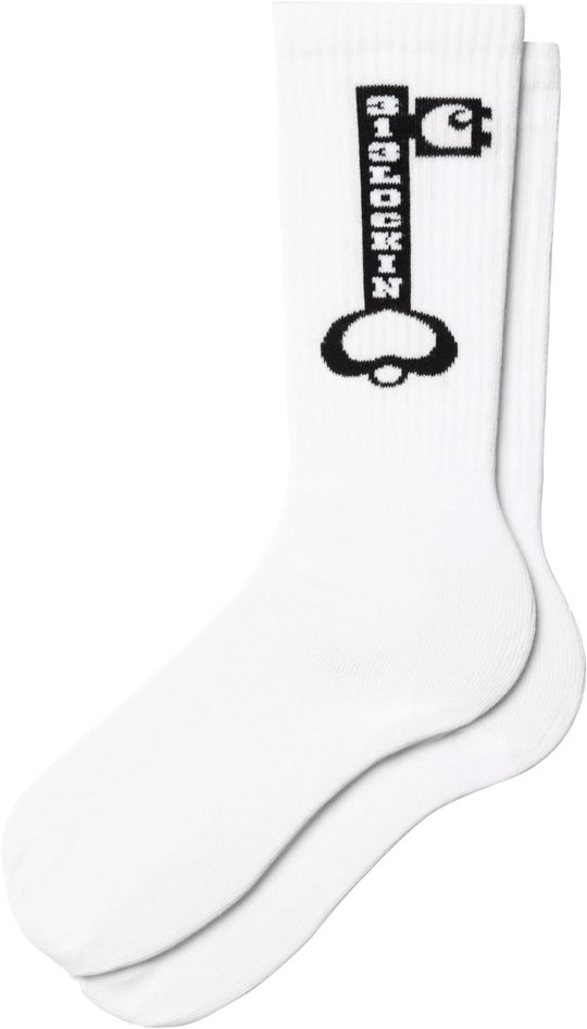  Carhartt Wip Calze Locked Socks White Black Uomo Whiteblack