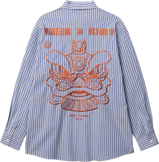  Woodbird Camicia Brooks Lion Shirt Light Blue Uomo Lightblue