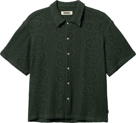  Woodbird Maglioncino Wang Knit Shirt Pine Green Uomo Pinegreen