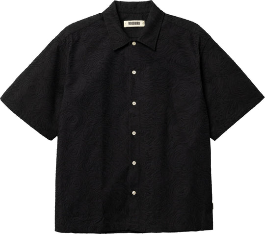  Woodbird Camicia Wang Embroidery Shirt Black Uomo
