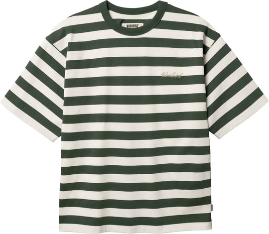  Woodbird T-shirt Beam Stipe Tee Pine Green Uomo Pinegreen