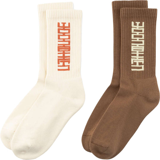  Woodbird Calze Tennis Sign Socks Off White Brown Uomo Offwhitebrown