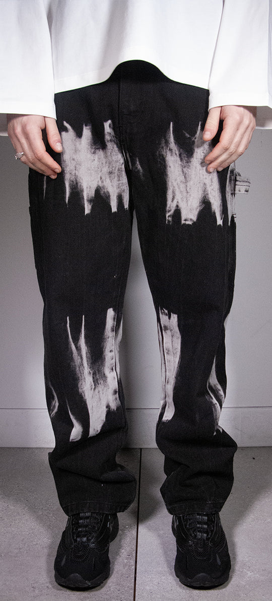  A.u.r.a.s Jeans Effetto Vernice Black White Uomo Blackwhite