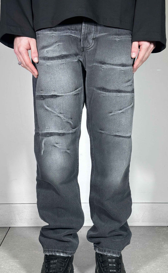  A.u.r.a.s Jeans Distressed Washed Black Uomo