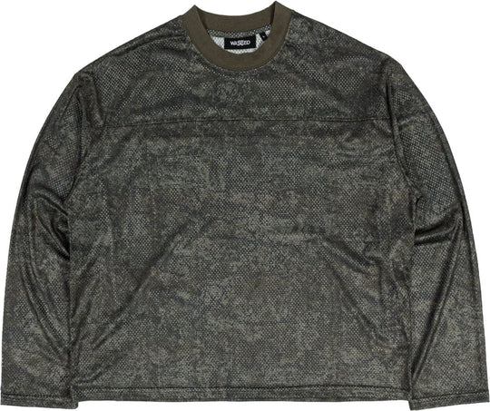  Wasted Paris T-shirt Ls Swarm Mesh Olive Khaki Camo Uomo Olivekhaki