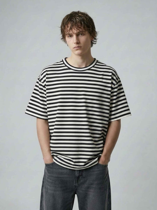  A.u.r.a.s T-shirt Righe Tee Black Uomo