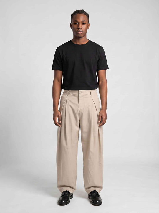  A.u.r.a.s Pantalone Elegante Baggy Pants Beige Uomo