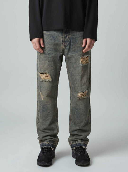  A.u.r.a.s Jeans Baggy Beige Washed Uomo Beigewashed