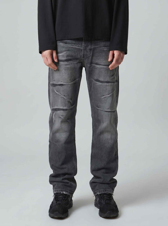  A.u.r.a.s Jeans Distressed Washed Black Uomo