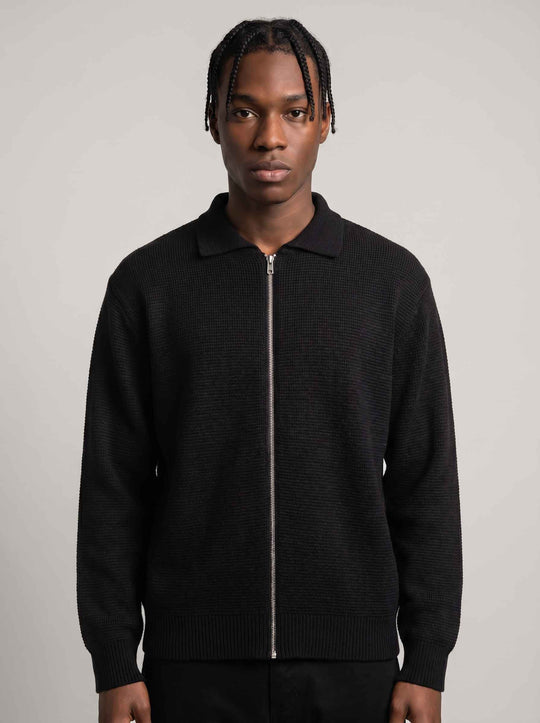  A.u.r.a.s Maglione Crop Full Zip Black Uomo