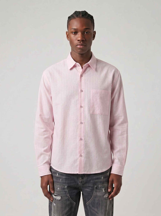  A.u.r.a.s. Camicia Crop Lino Shirt Rosa Uomo
