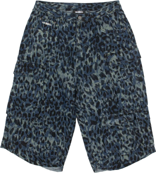  Wasted Paris Cheetah Grant Shorts Blue Camo