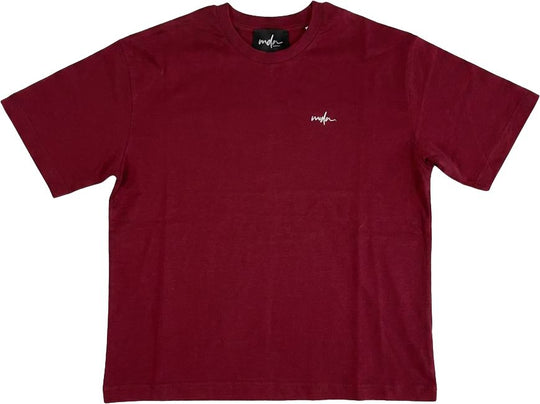  Mdn T-shirt Basic Logo Relaxed Fit Tee Burgundy Uomo