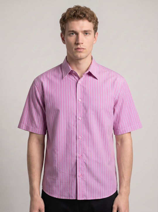  A.u.r.a.s Camica Corta Crop Shirt Fucsia Uomo
